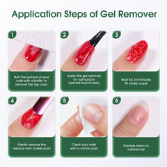 COSMOO removal process with cuticle pusher showing hassle-free cleanup