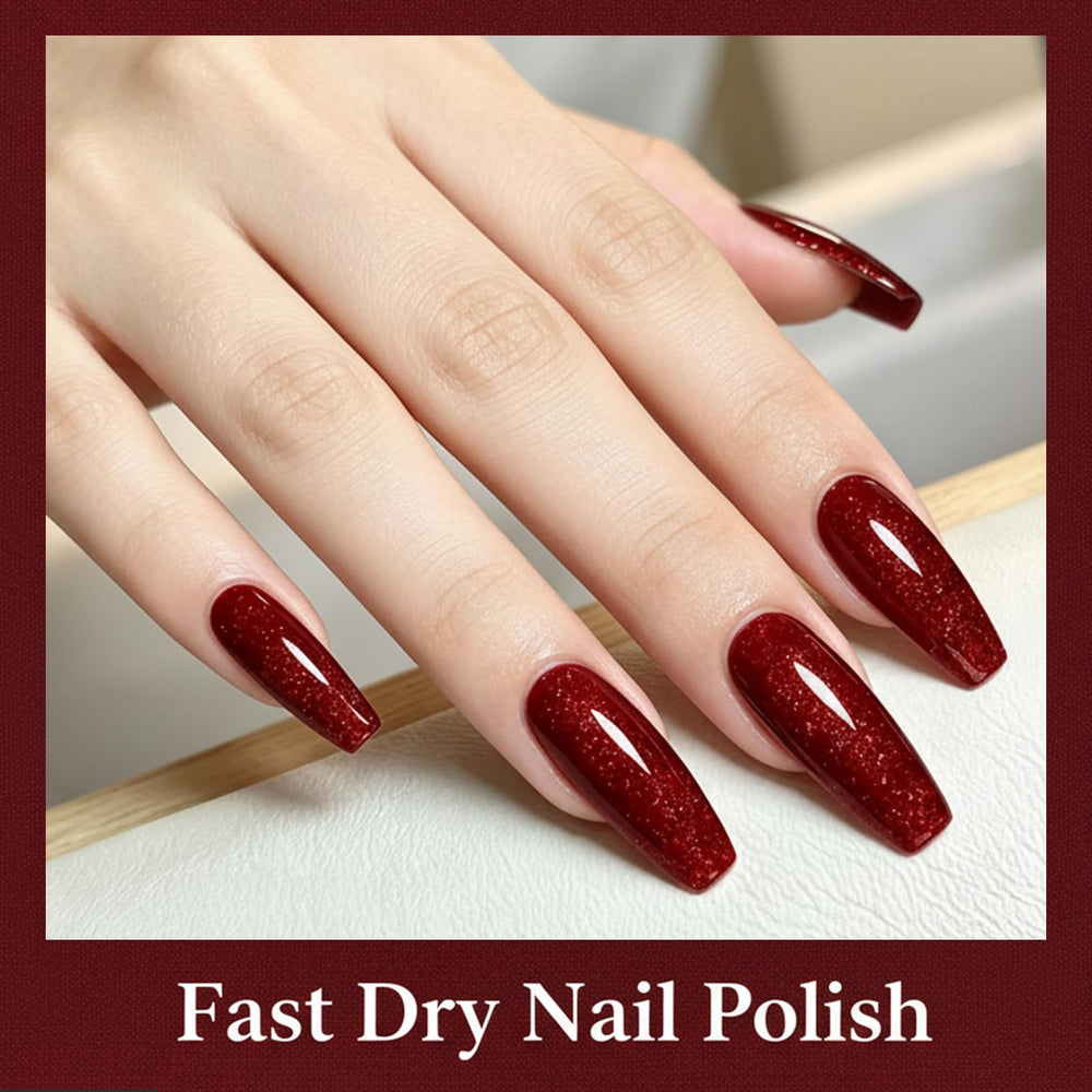 COSMOO swatch wheel showing wine red shimmer and color intensity