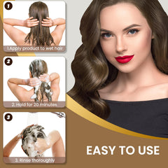 COSMTEK before and after hair comparison showing warmer chestnut tone improvement