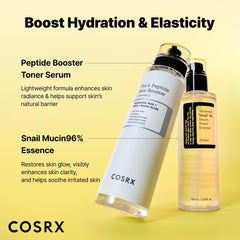 COSRX both bottles on vanity illustrating how they layer in routine