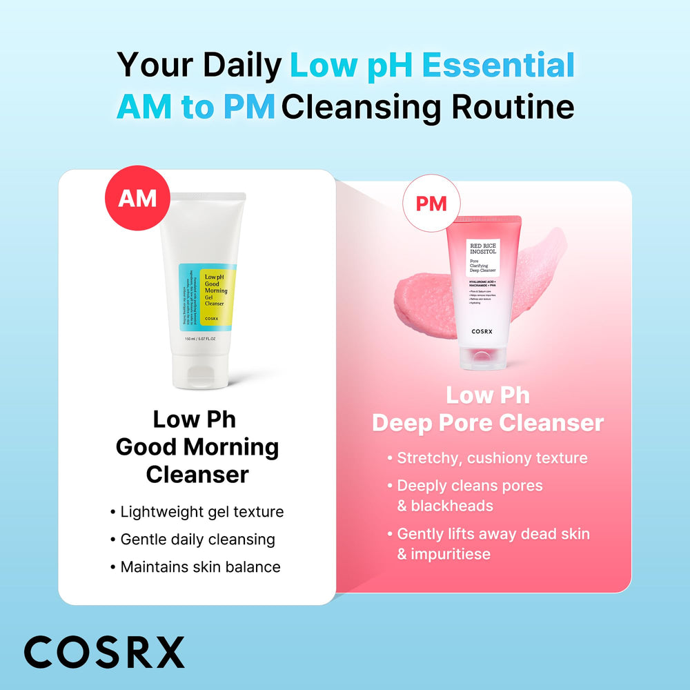 COSRX bottle beside tea tree leaves indicating soothing ingredient benefits