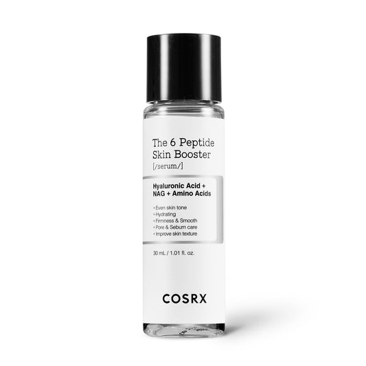 COSRX mini front packaging showing compact travel bottle and label benefit
