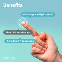 COSRX patch worn overnight illustrating discreet treatment benefits