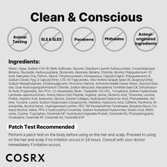 COSRX ingredient panel label showing clean-formula transparency benefit