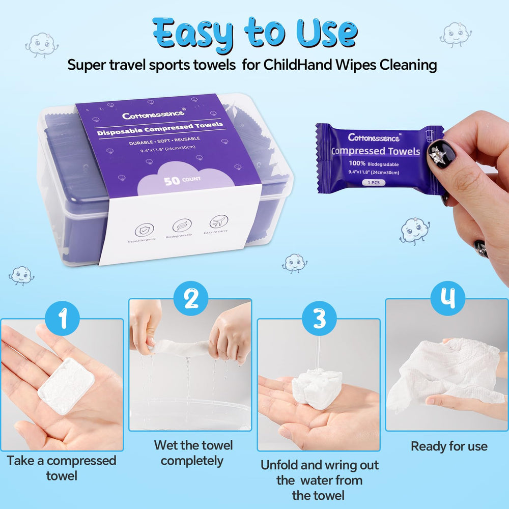 Cottonessence expanded towel flat to show full 9.4 x 11.8 inch cleaning surface