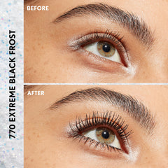 COVERGIRL mascara texture showing plant-fiber formula for fuller lashes