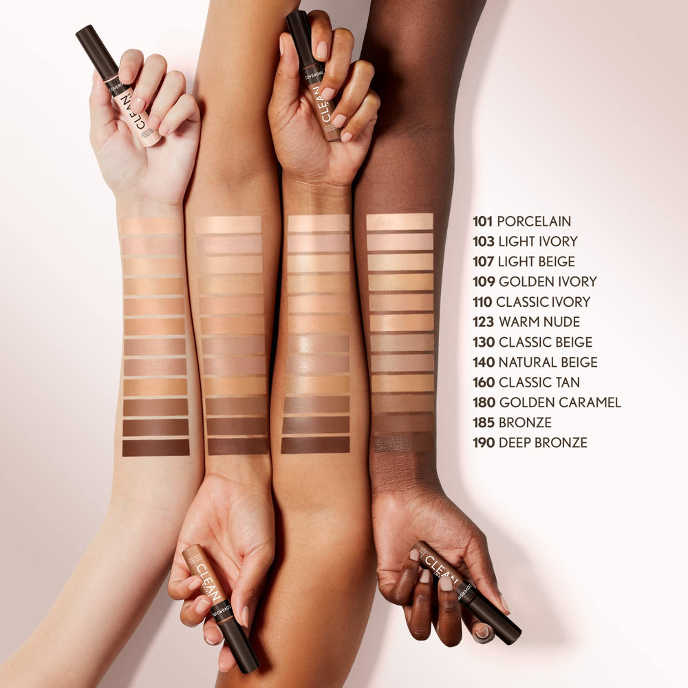 COVERGIRL concealer swatches on arm showing buildable coverage and color payoff