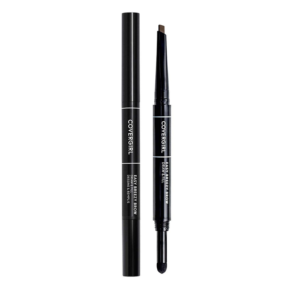 COVERGIRL front compact view showing portable two-in-one brow tool benefit
