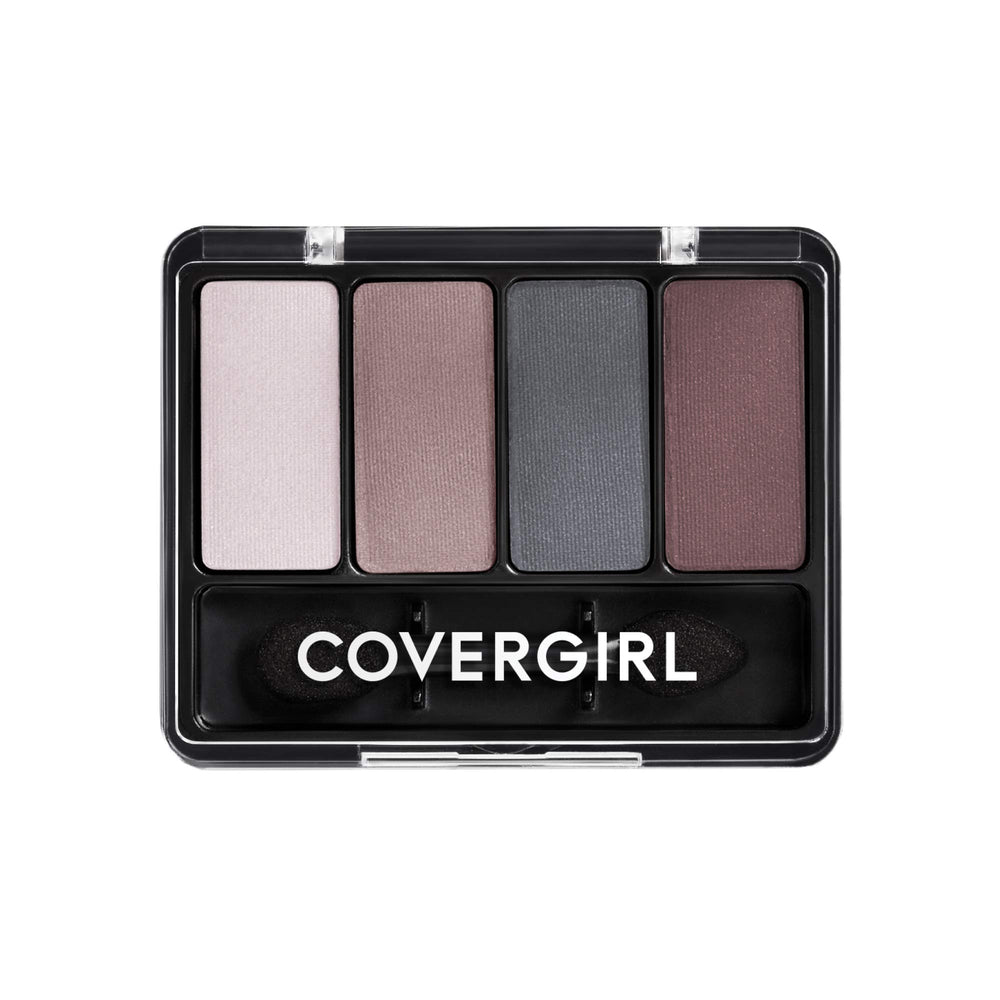 COVERGIRL front packaging showing four coordinated shades and compact case for easy travel