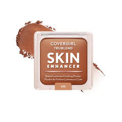 COVERGIRL front compact view showing shade 520 Cinnamon Roll and sleek packaging benefit: easy-pick