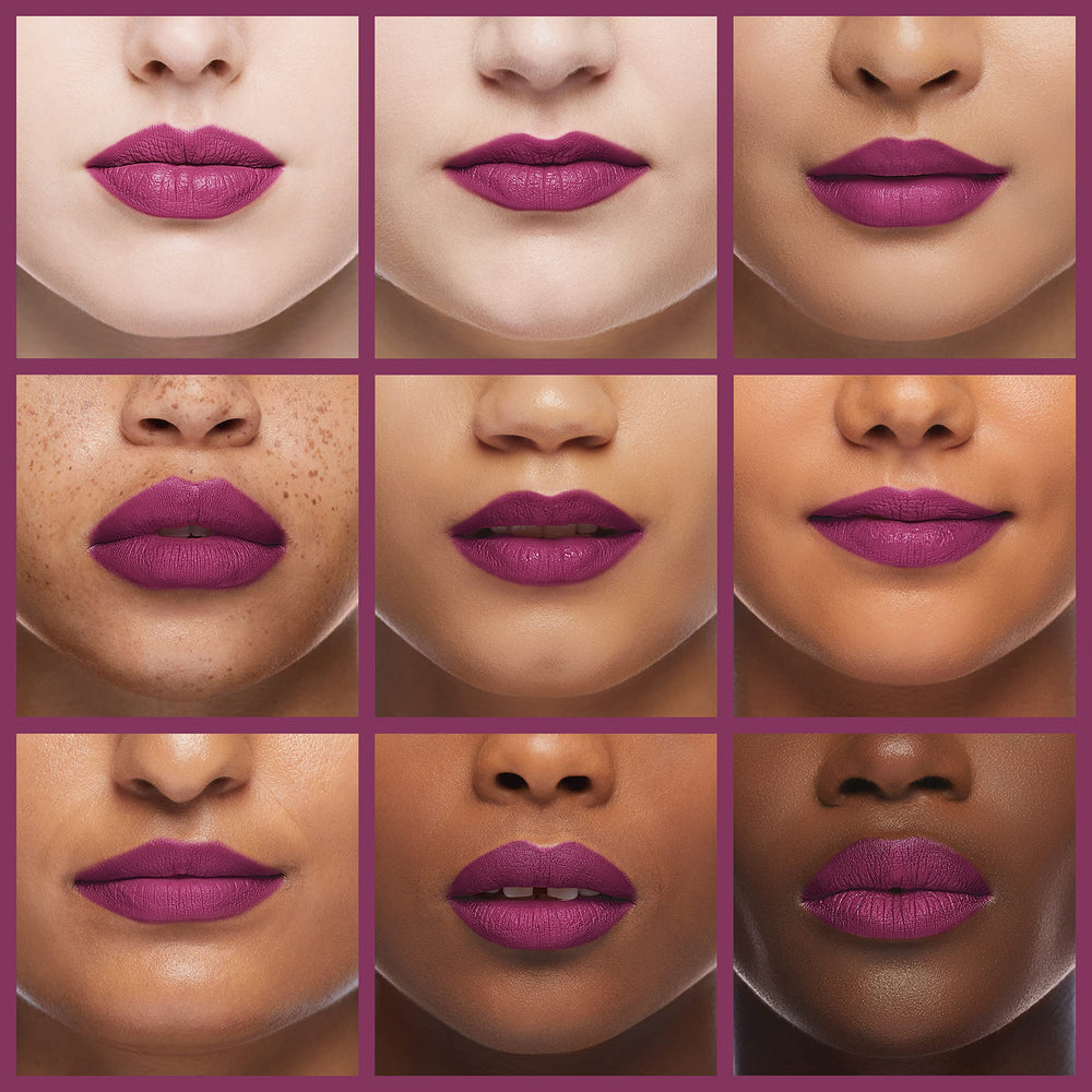 COVERGIRL Hello Merlot lip swatch in natural light showing rich matte color payoff