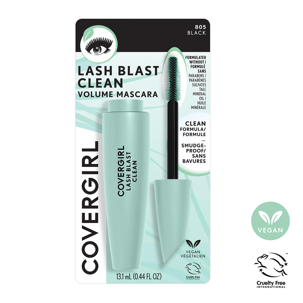COVERGIRL mascara formula on applicator displaying creamy texture and even coverage
