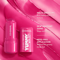 COVERGIRL oil stick held in hand showing pocket-sized scale and portable convenience