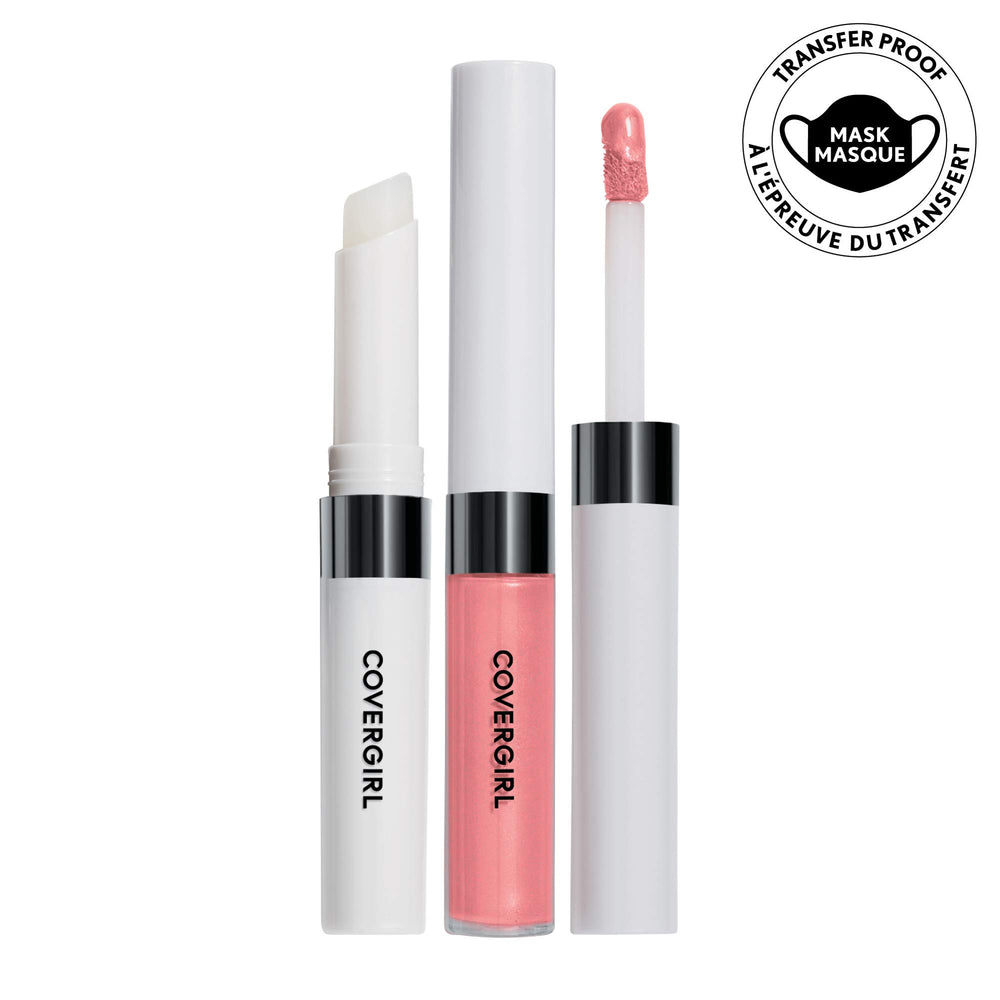 COVERGIRL Outlast topcoat close-up demonstrating glossy seal and added hydration benefit