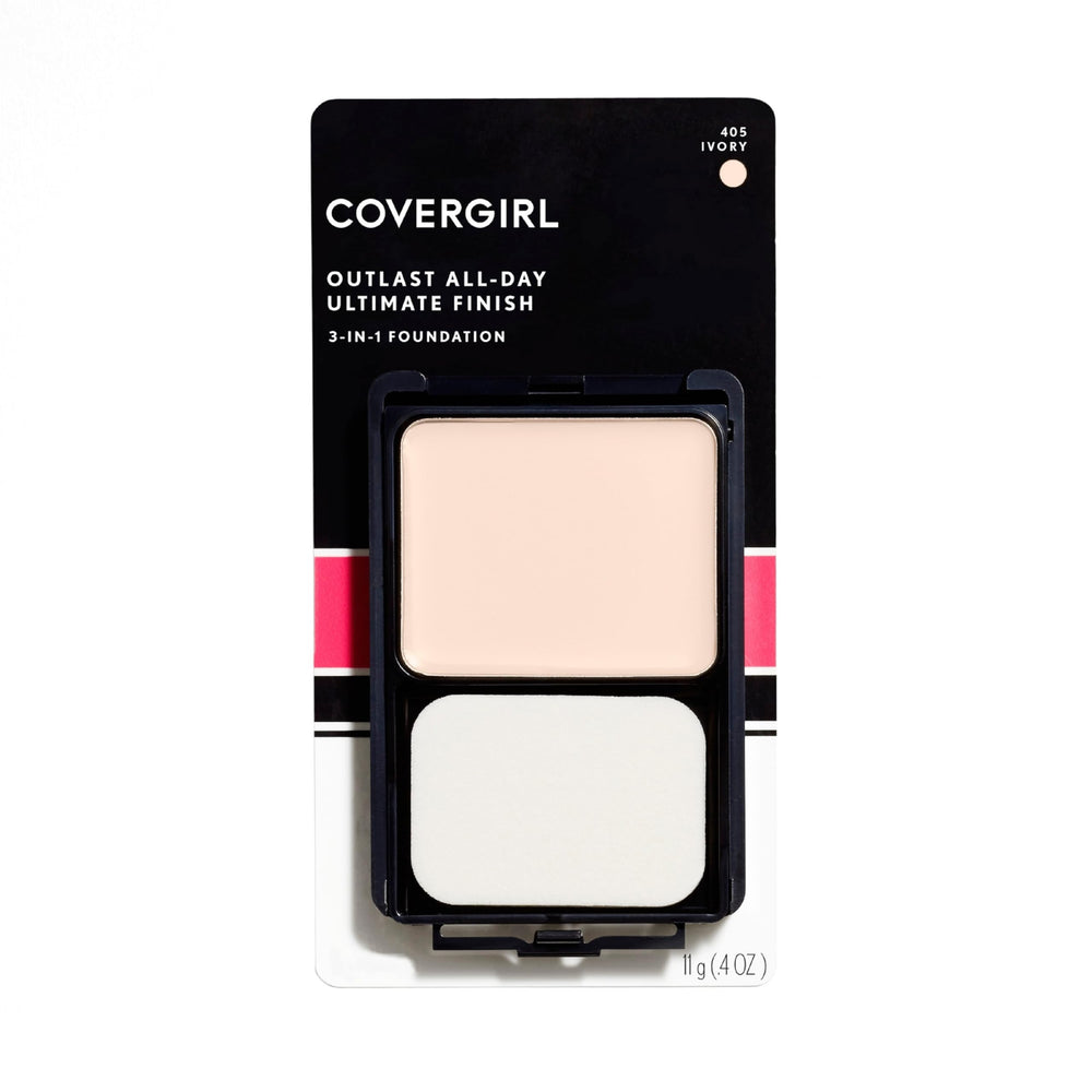 COVERGIRL compact front showing Ivory shade and branding for easy shade ID and travel convenience