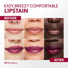 COVERGIRL Outlast Lipstain plum berry swatch showing smooth satin texture