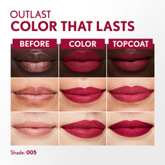 COVERGIRL close-up of topcoat texture highlighting moisturizing glossy finish