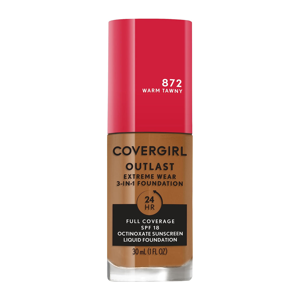 COVERGIRL front bottle showing Warm Tawny and product benefits