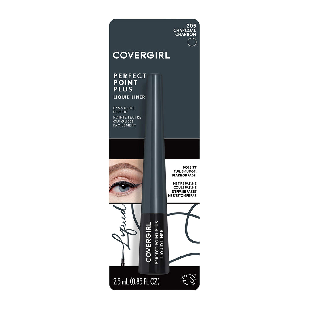 COVERGIRL charcoal swatch on skin showing rich matte color