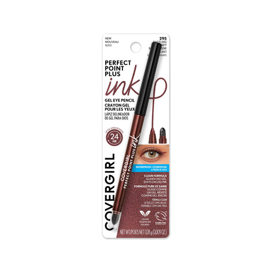 COVERGIRL pencil front view showing Dazzling Burgundy color and branding for bold definition