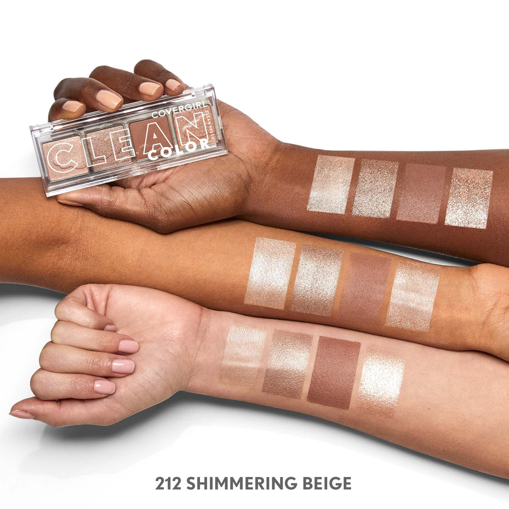 COVERGIRL shimmering beige compact open to show pan size and finish