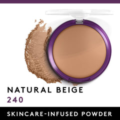 COVERGIRL compact opened to reveal Natural Beige pressed powder and mirror for quick touch-ups