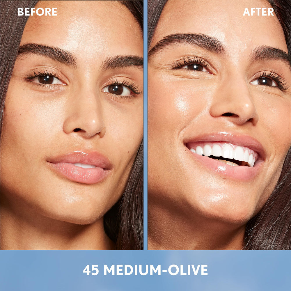 COVERGIRL essence foundation drop on fingertip illustrating easy blendability and hydration