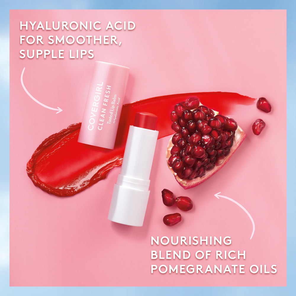 COVERGIRL size comparison beside lipstick showing compact, travel-friendly scale benefit
