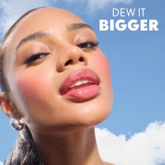 COVERGIRL size comparison next to lipstick demonstrating portable travel-friendly design