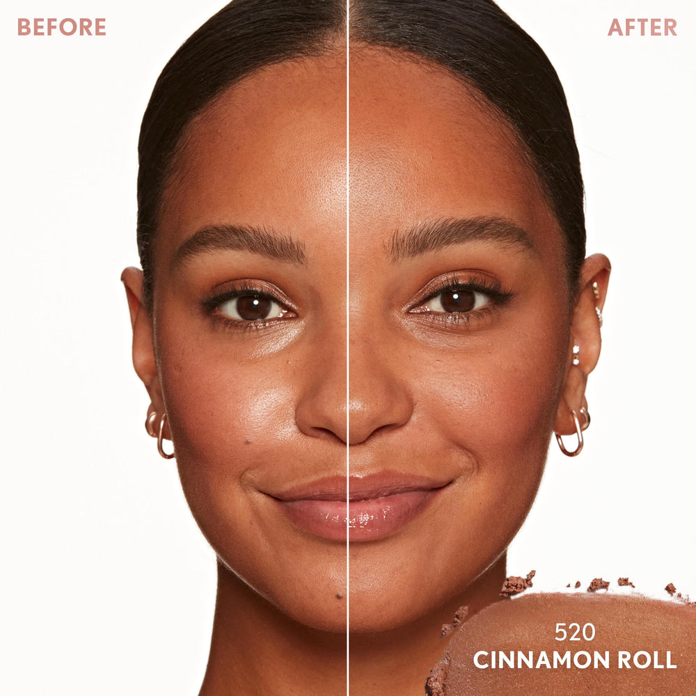 COVERGIRL arm swatches of 520 Cinnamon Roll showing sheer buildable coverage and natural blend benefit