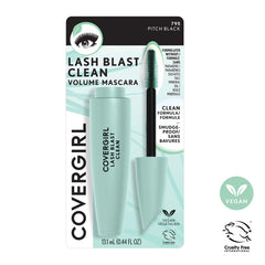 COVERGIRL swatch on lashes showing intensified pitch black volume and definition
