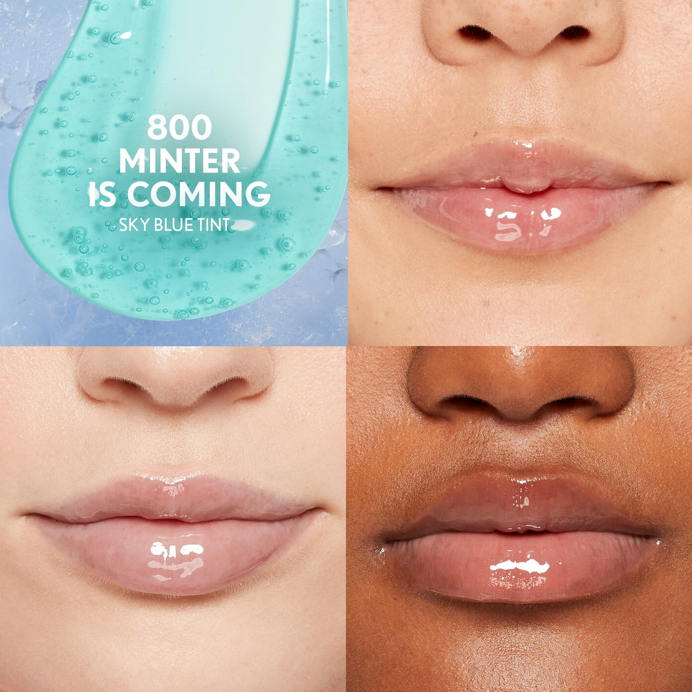 CoverGirl gloss texture swiped on hand showing non-sticky, glassy shine benefit