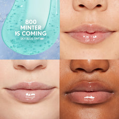 CoverGirl gloss texture swiped on hand showing non-sticky, glassy shine benefit