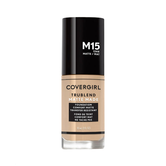 COVERGIRL bottle front showing Buff Beige and matte finish benefit