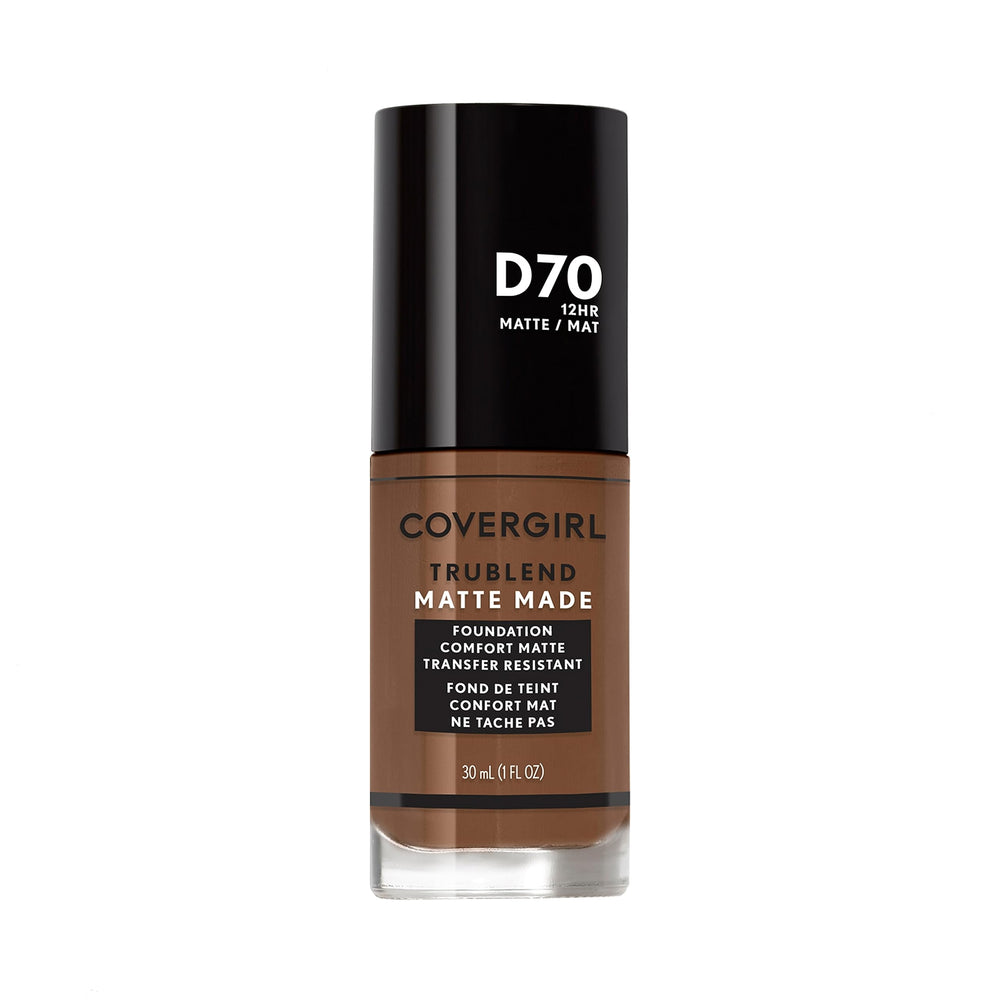 COVERGIRL front bottle showing Cappuccino shade and matte finish benefit