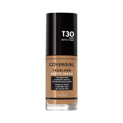 COVERGIRL bottle front view showing Warm Honey and matte finish benefits