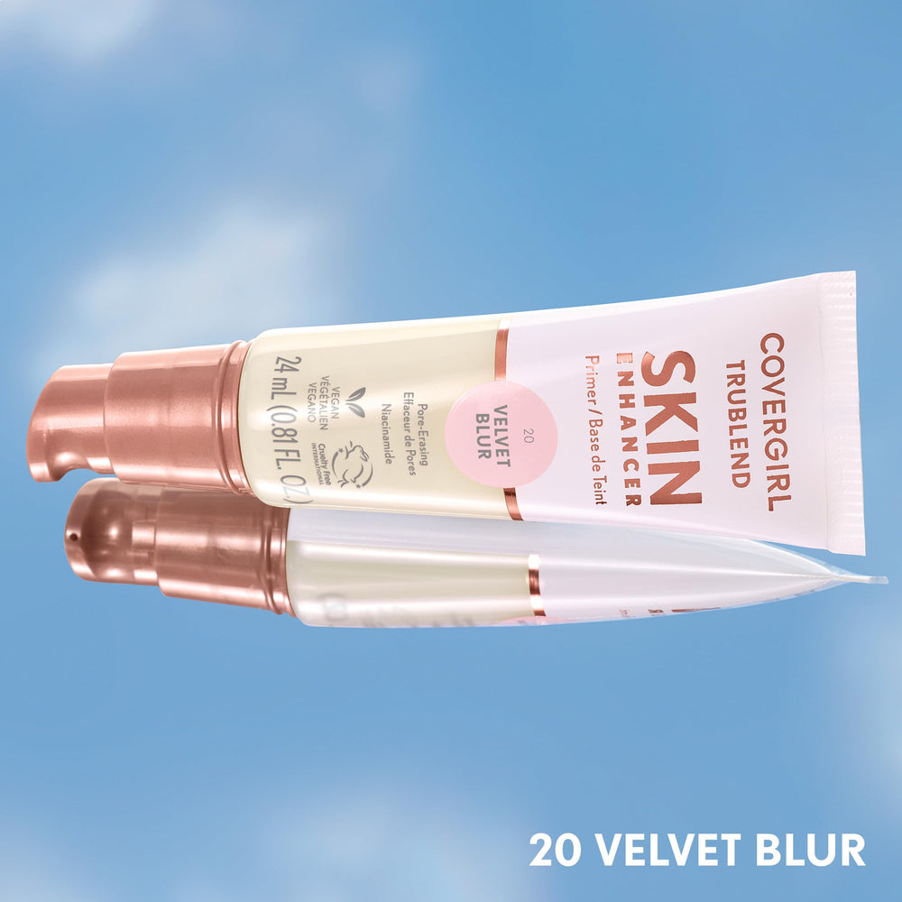 COVERGIRL TruBlend held in hand for size comparison, indicates travel-friendly benefit