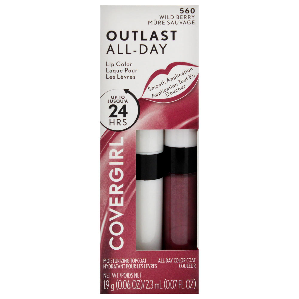 COVERGIRL Wild Berry worn outdoors showing long-wear color intact