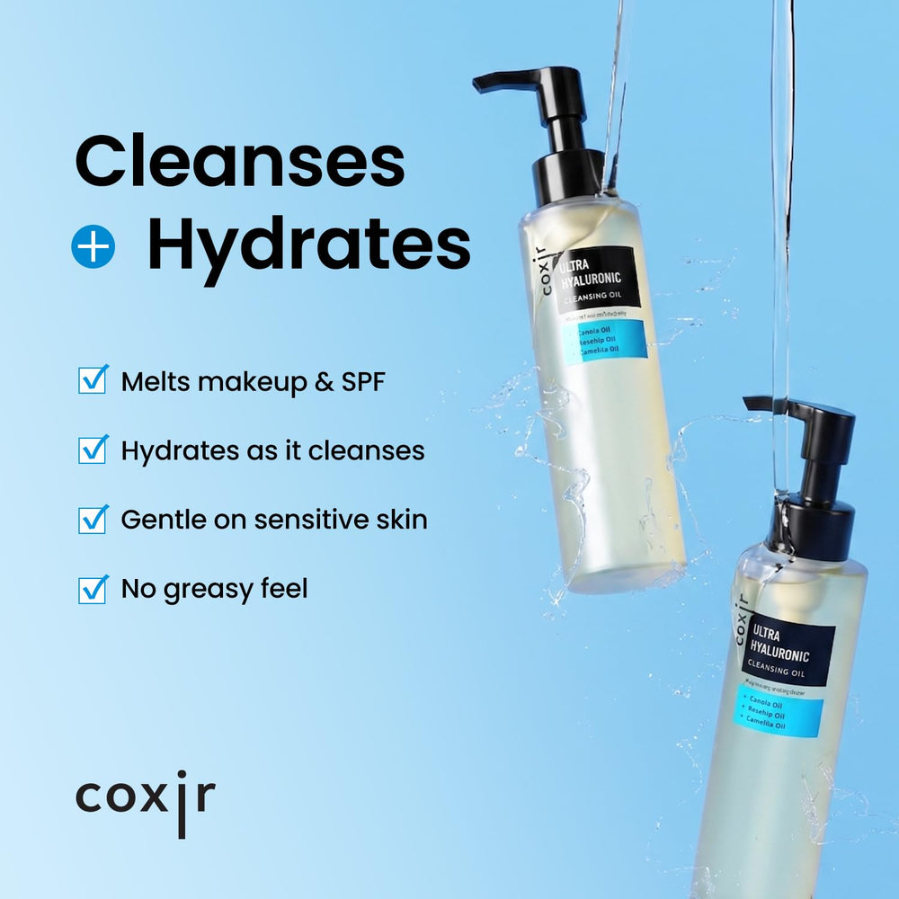 coxir pump dispensing silky oil texture for easy removal