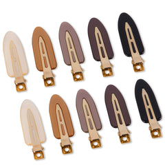 Cptots front packaging showing ten creaseless flat hair clips, tidy storage benefit