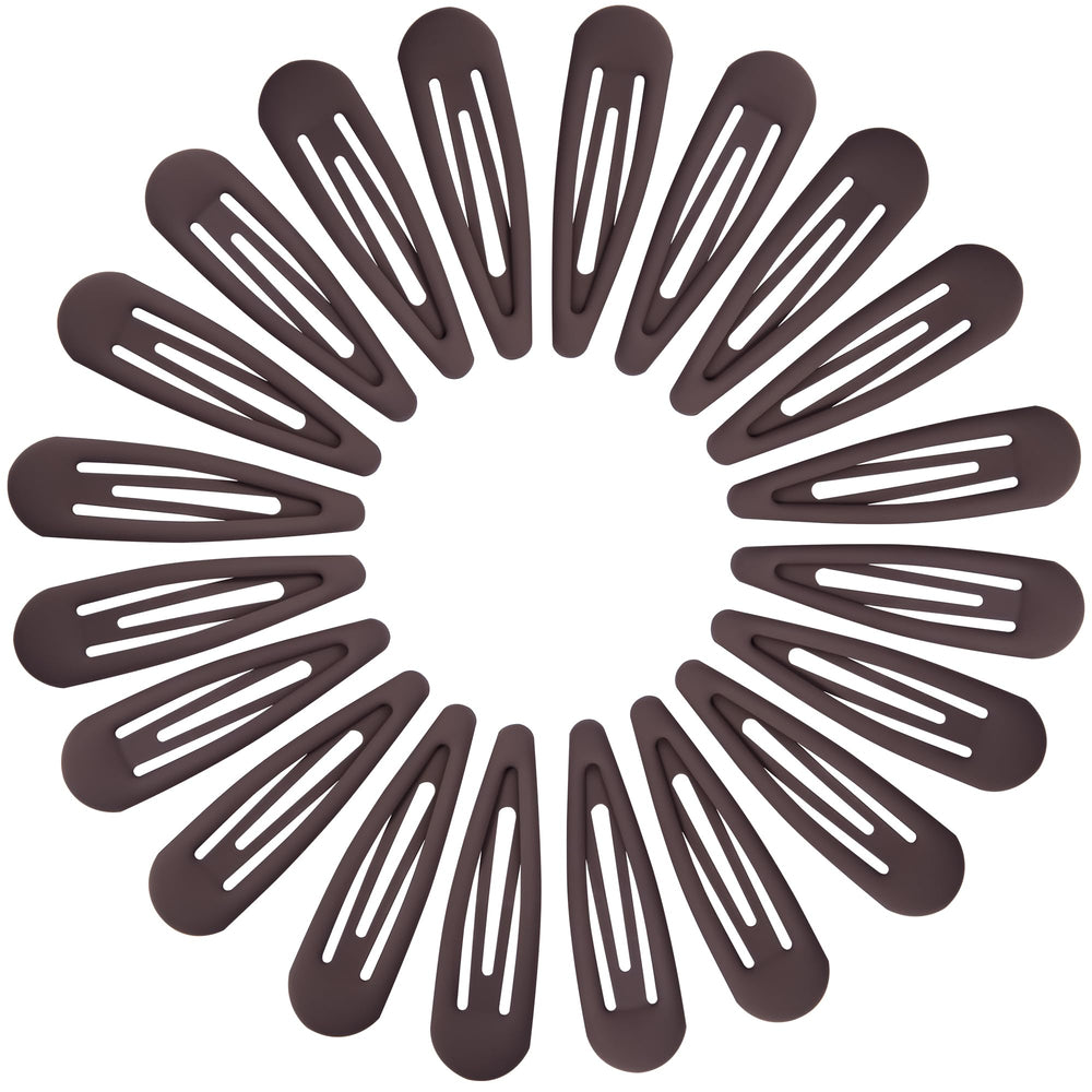 Cptots front packaging showing 20 matte dark brown snap clips with organized display and convenience