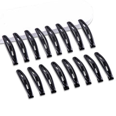 Cptots front packaging showing 16 bright black snap hair clips, durable set benefit