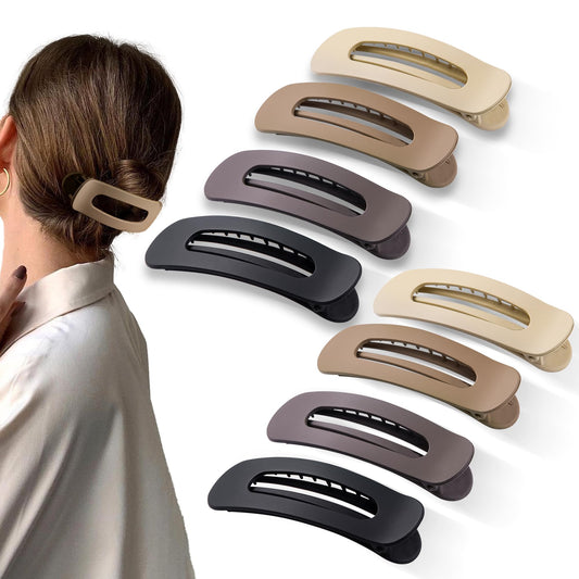 Cptots front view of eight matte clips showing neutral colors and practical design