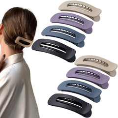 Cptots front view of 8-piece matte claw clip pack showing colors and layout for easy selection