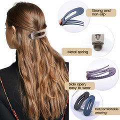 Cptots clip holding thin hair in a half-up style for a crease-free finish