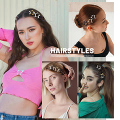 Cptots star clips styled in festival hair showcasing a trendy Y2K look