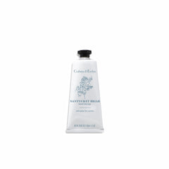 Crabtree & Evelyn tube in hand being applied demonstrating portable hydration benefit