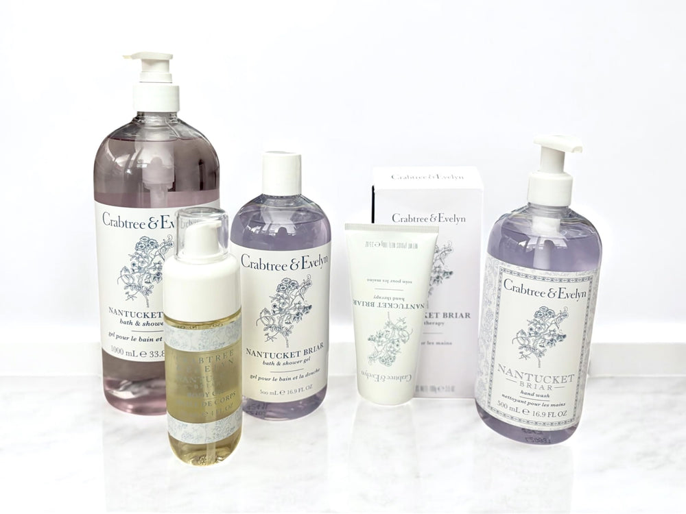 Crabtree & Evelyn ingredients label highlighting coconut oil and aloe vera benefits