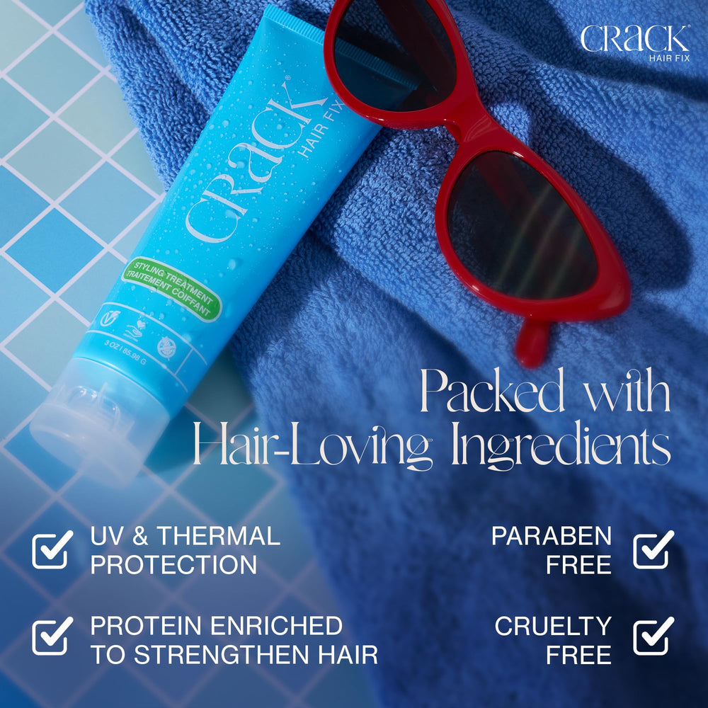 Crack being applied to damp hair to reduce frizz and define waves
