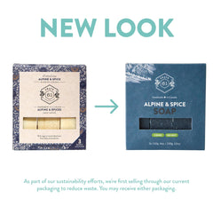 Crate 61 Organics three Alpine & Spice bars arranged for gifting appeal